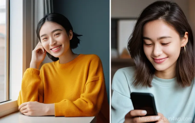 소셜미디어에서의 자아 존중감 유지하기 - **Prompt 1: Authentic Self vs. Filtered Persona**
A side-by-side image of a young woman in her l...