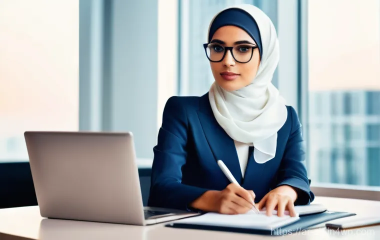 소셜미디어와 취업 연계 방안 - **Prompt 2: Weaving Digital Connections**
    "A diverse group of professional Arab individuals (men...