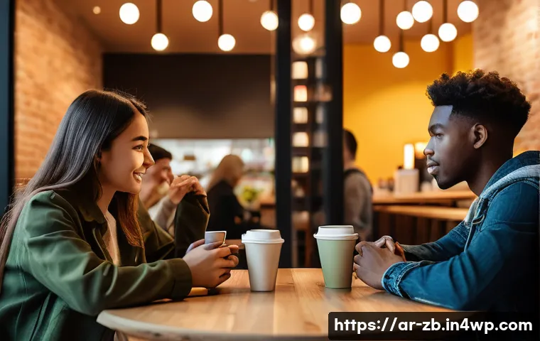 소셜미디어에서 친구 관리하기 - **Prompt 1: The Subtle Disconnect in Digital Gatherings**
"A diverse group of three young adults...